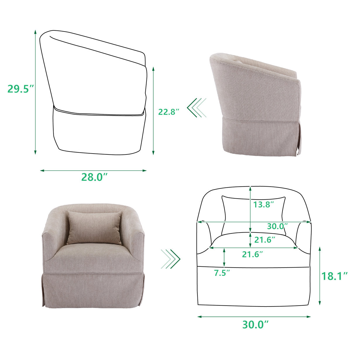 Comfy Sofa Chair with Plump Pillow