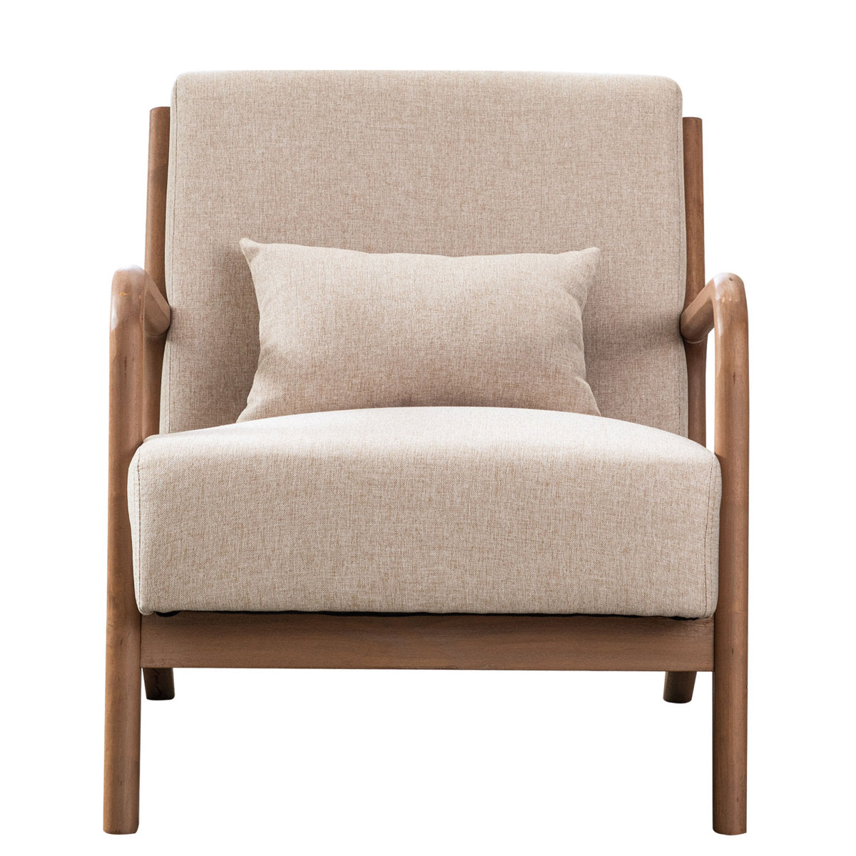 Solid Wood Accent Chair with an Extra Pillow